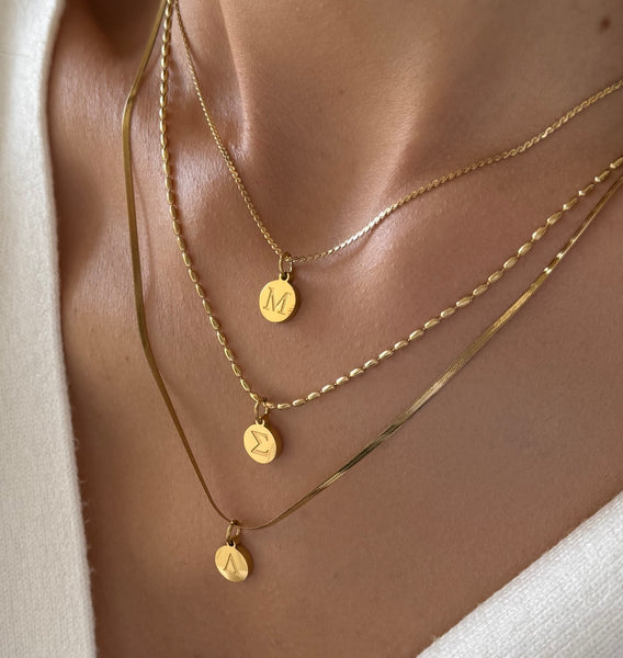 ZOE 3 INITIALS GOLD NECKLACE