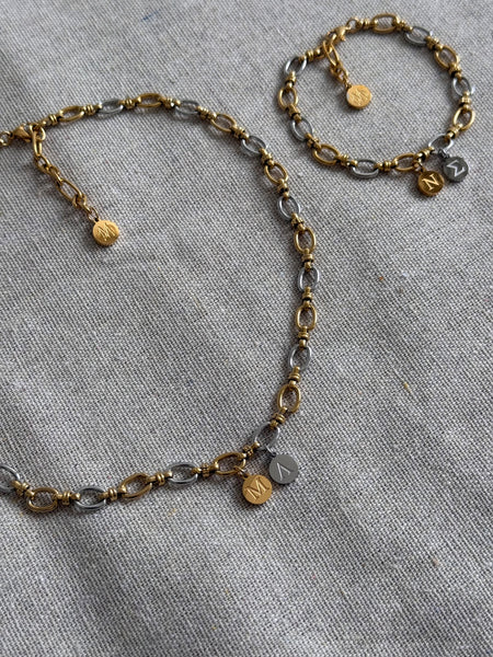 THETIS GOLD&SILVER INITIAL NECKLACE