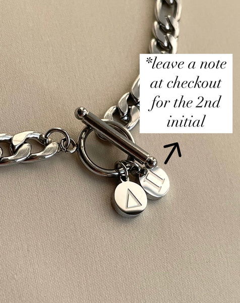 INITIAL CHAIN SILVER NECKLACE