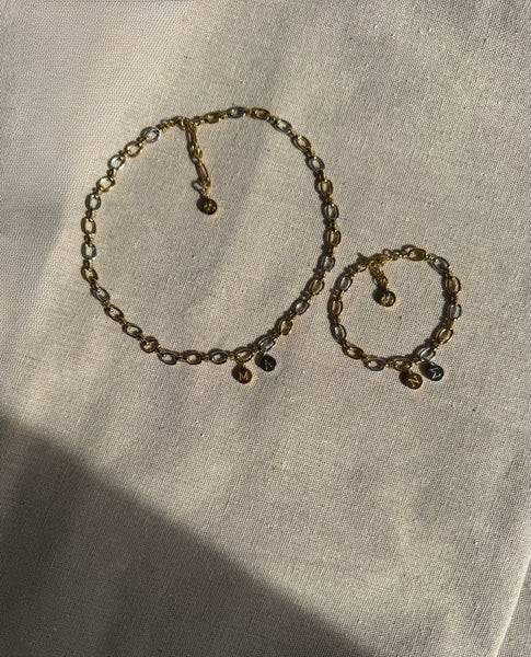THETIS GOLD&SILVER INITIAL NECKLACE
