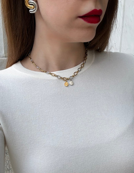 THETIS GOLD&SILVER INITIAL NECKLACE