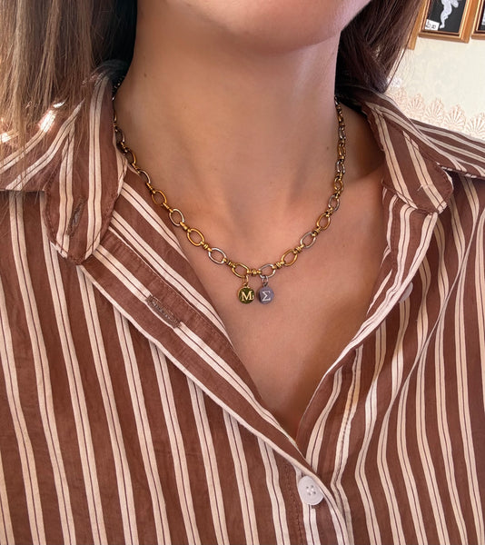 THETIS GOLD&SILVER INITIAL NECKLACE