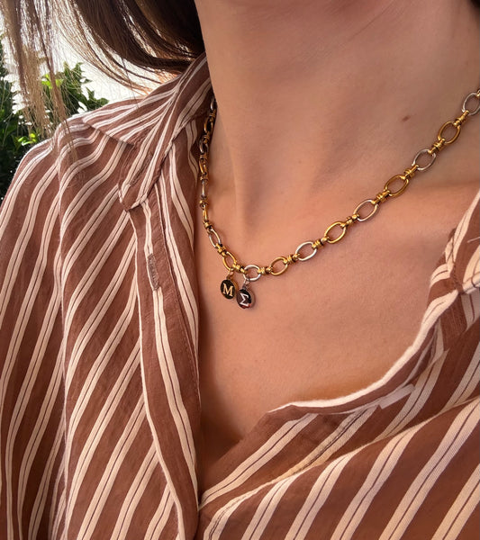 THETIS GOLD&SILVER INITIAL NECKLACE