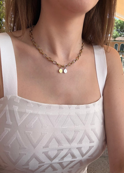THETIS GOLD&SILVER INITIAL NECKLACE
