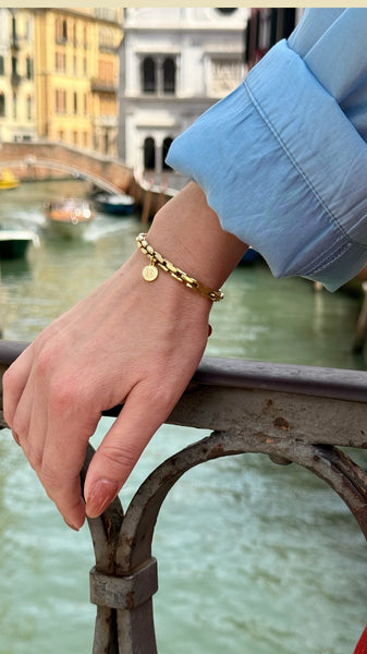 DIAMANDO GOLD INITIAL BRACELET