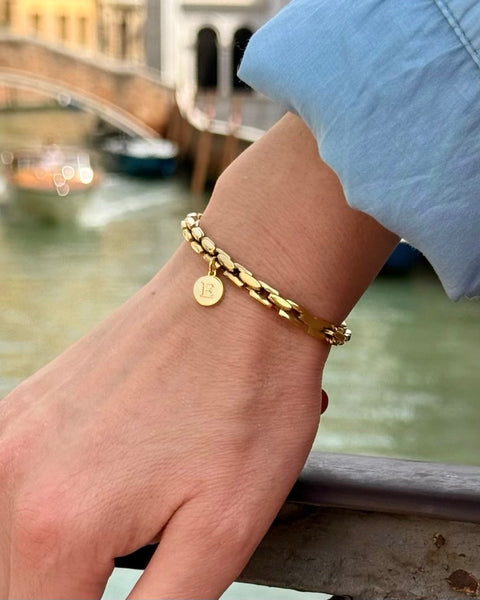 DIAMANDO GOLD INITIAL BRACELET