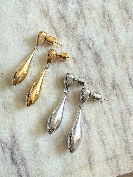 TEARA GOLD OR SILVER EARRINGS IN HIGH QUALITY STAINLESS STEEL