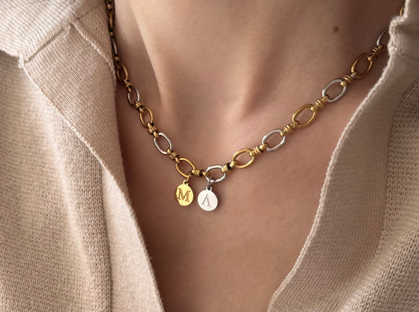 THETIS GOLD&SILVER INITIAL NECKLACE (Copy)