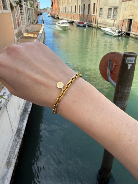 DIAMANDO GOLD INITIAL BRACELET