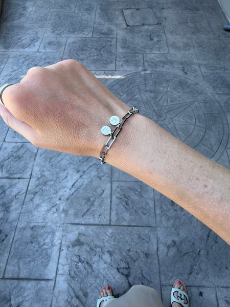 CELIA SILVER INITIAL BRACELET