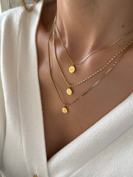 ZOE 3 INITIALS GOLD NECKLACE