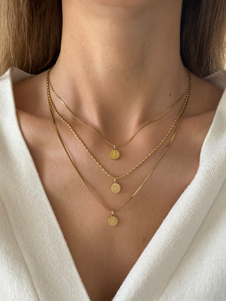 ZOE 3 INITIALS GOLD NECKLACE