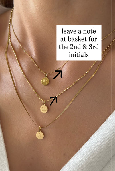 ZOE 3 INITIALS GOLD NECKLACE