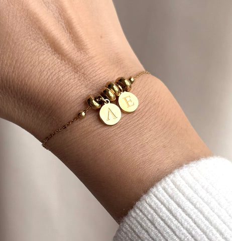 ALBA GOLD  BRACELET WITH TWO INITIALS