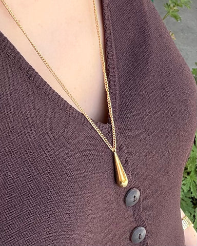 TEARA LONG GOLD OR SILVER NECKLACE IN STAINLESS STEEL