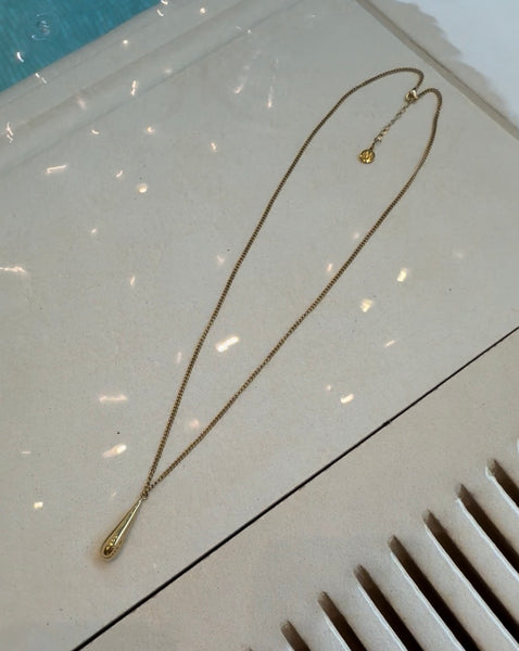 TEARA LONG GOLD OR SILVER NECKLACE IN STAINLESS STEEL