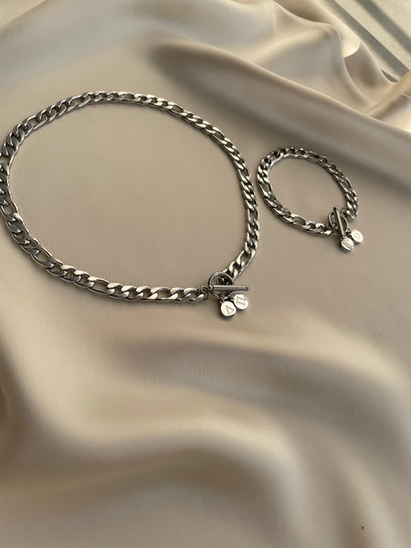 INITIAL CHAIN SILVER NECKLACE