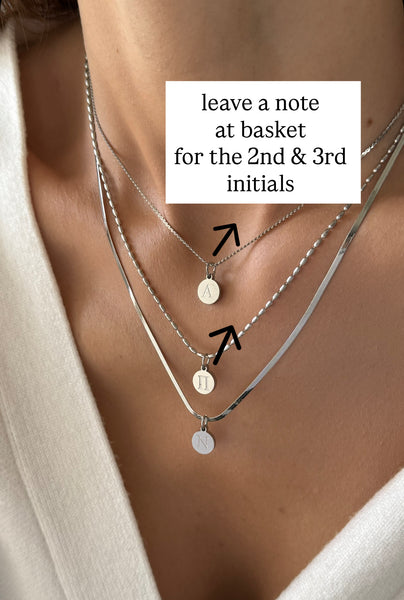 ZOE 3 INITIALS SILVER NECKLACE