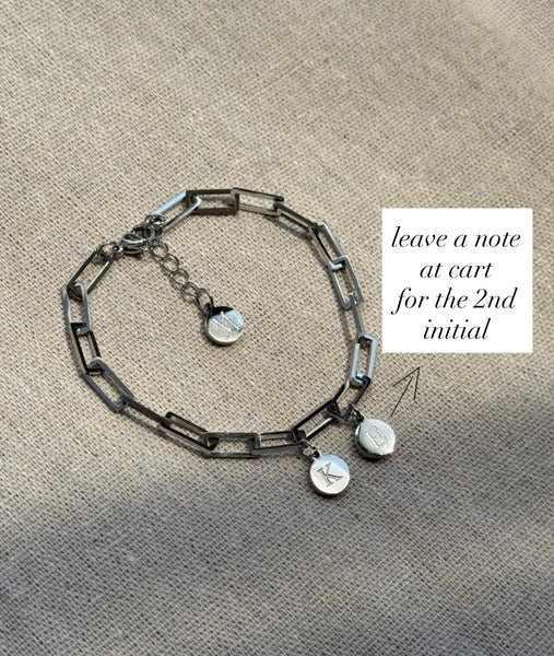 CELIA SILVER INITIAL BRACELET