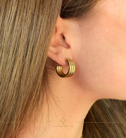 ARIADNE GOLD EARRINGS IN HIGH QUALITY STAINLESS STEEL