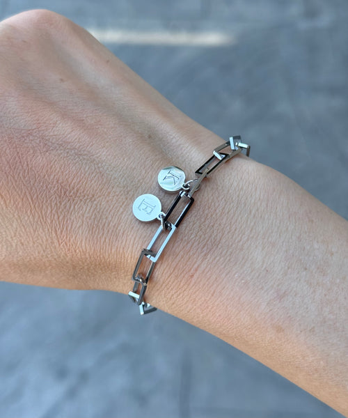 CELIA SILVER INITIAL BRACELET