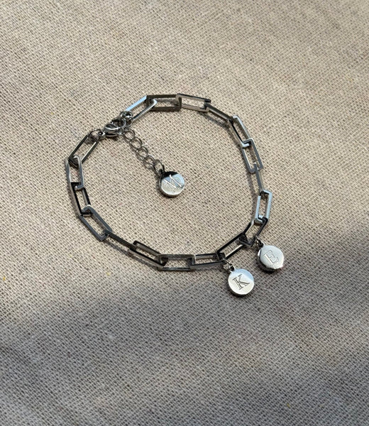 CELIA SILVER INITIAL BRACELET