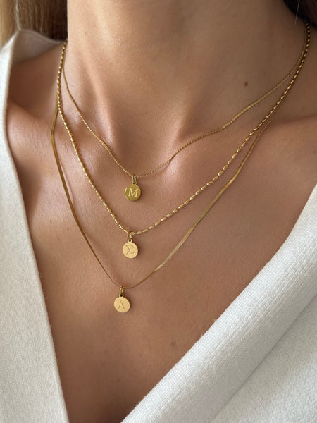 ZOE 3 INITIALS GOLD NECKLACE
