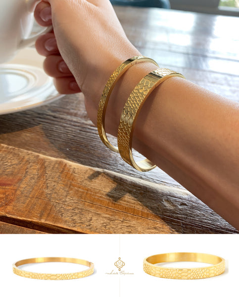 BANGLE SNAKE GOLD BRACELET 8MM