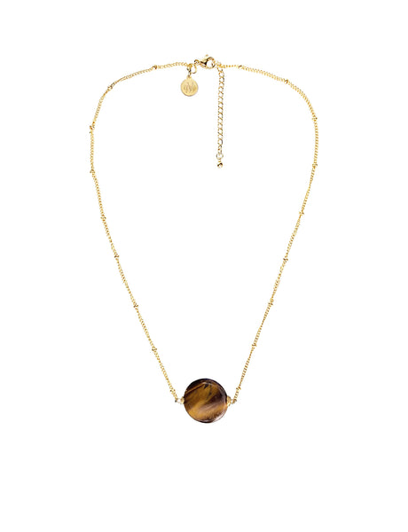 CHLOE NECKLACE WITH SEMI PRECIOUS STONE & STAINLESS STEEL