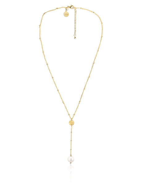 EVELYN SIGNATURE NECKLACE WITH FRESHWATER PEARLS & STAINLESS STEEL