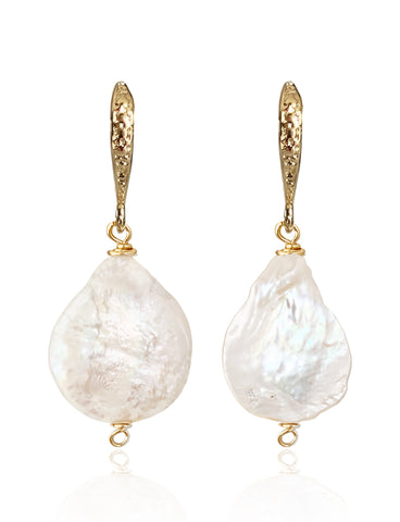 IRIDA SMALL PEARL EARRINGS WITH FRESHWATER PEARLS & 24K GOLD PLATED BRASS HOOKS