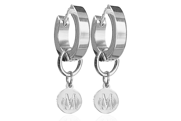 SIGNATURE SILVER EARRINGS IN HIGH QUALITY STAINLESS STEEL